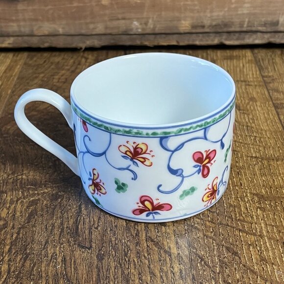 Coventry Portuguese Tile Cup Fine Porcelain White Floral - Picture 3 of 7